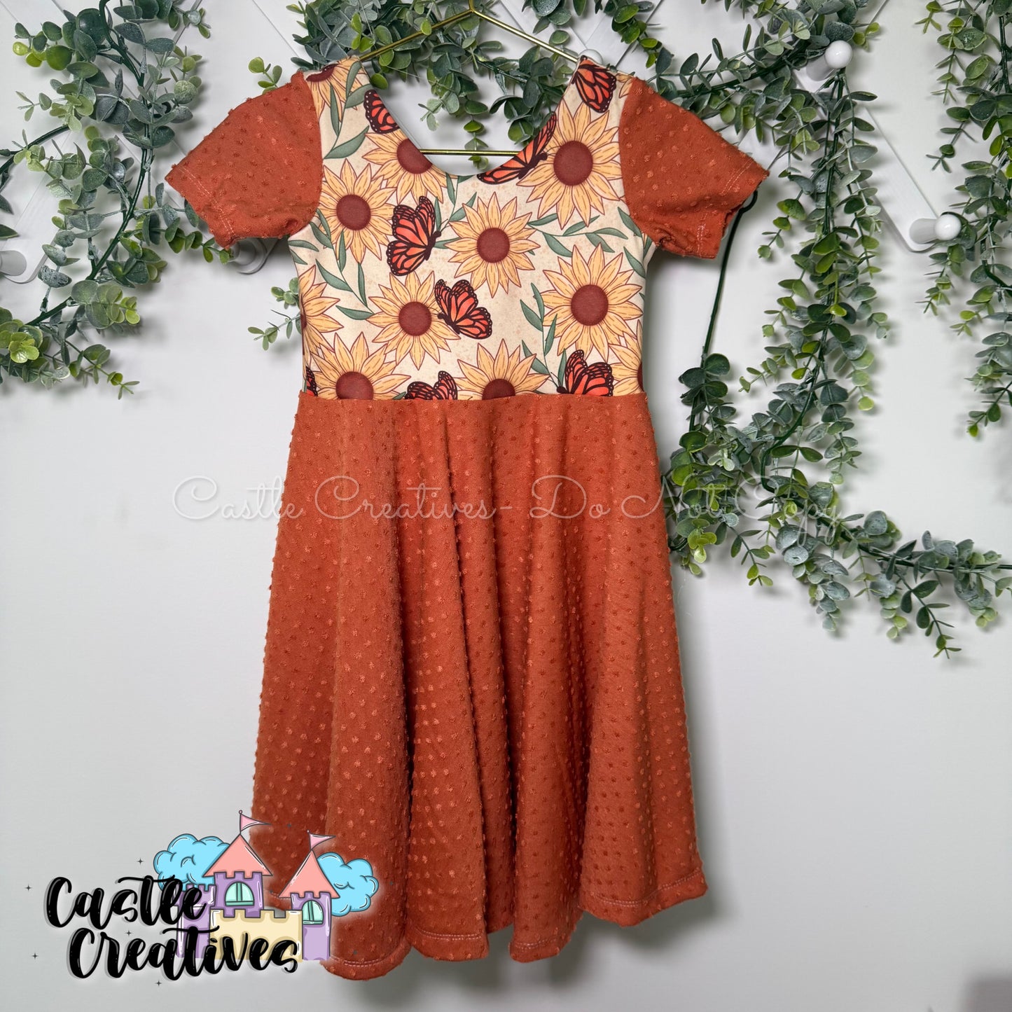 RTS 4T Sunflower Twirl Dress
