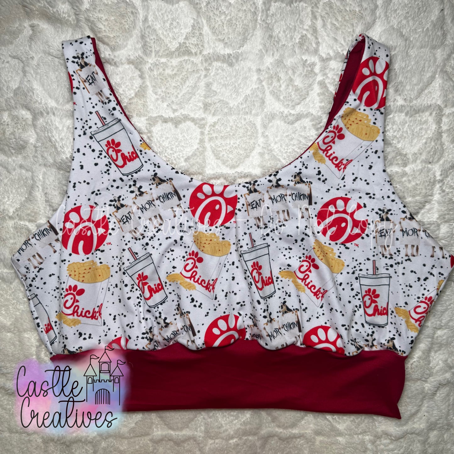 Red Simple Sporty Bra - chickfila