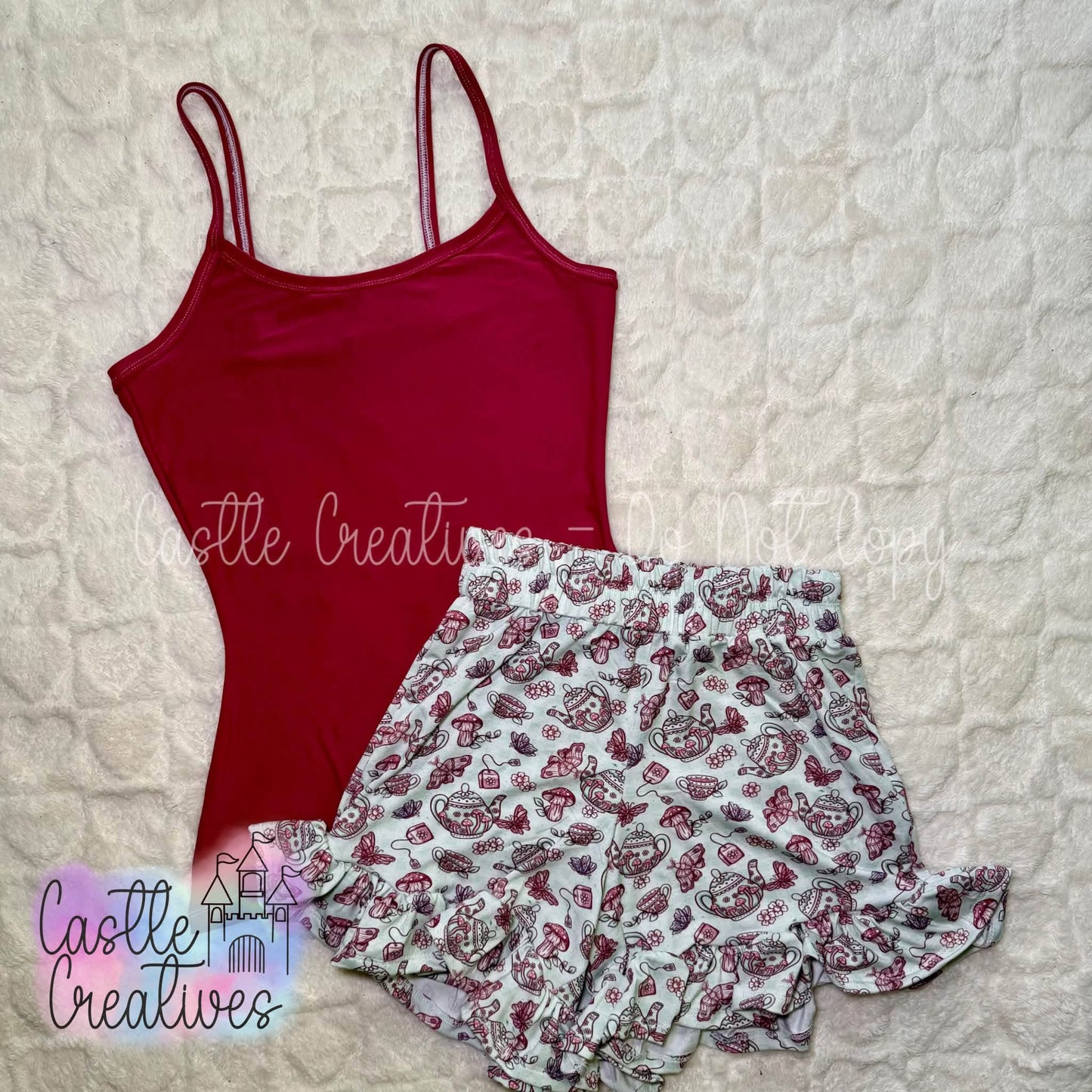 Small fitted tank & Ruffle shorts