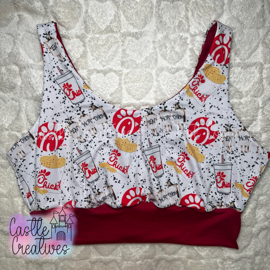 Red Simple Sporty Bra - chickfila
